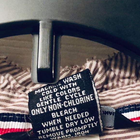 Striped Button-Down Shirt by Moda International Size M - Picture 12 of 14